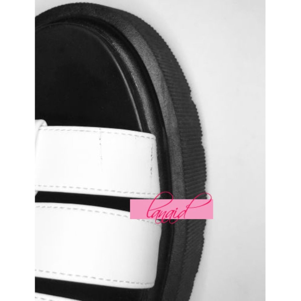 Zara Thick Sole Fisherman Sandals White Black Chunky Cut-Outs Strappy Flats 9 - Picture 10 of 15